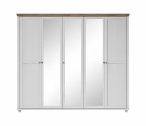 Evora 21 Hinged Wardrobe W2460mm H2160mm D620mm - Abisko Ash & Oak Lefkas Sophistication