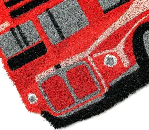 Coco & Coir Door Mats Indoor Non Slip London Bus Design Entrance Welcome Mat 45cm x 75cm ROUTEMASTER