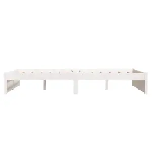 Berkfield Bed Frame White Solid Wood 120x190 cm Small Double