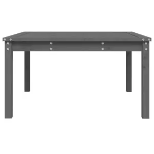 Berkfield Garden Table Grey 82.5x82.5x45 cm Solid Wood Pine