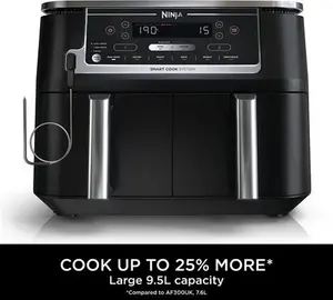 Ninja AF451UK Foodi MAX 9.5L Dual Zone Air Fryer With Smart Cook System And Probe