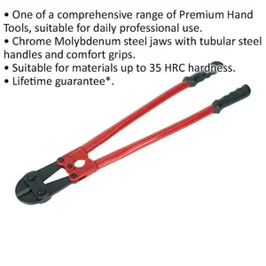 Heavy-Duty 750mm Bolt Cropper with Rubber Grips and Chromoly Steel Jaws