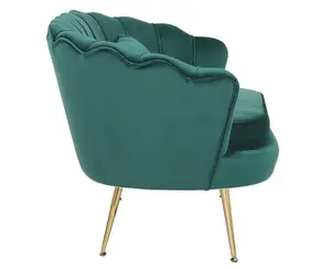 2 Seater Loveseat Small Sofa in Velvet Emerald Green