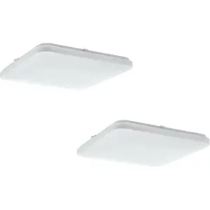 2 PACK Wall Flush Ceiling Light Colour White Shade White Plastic Bulb LED 33.5W