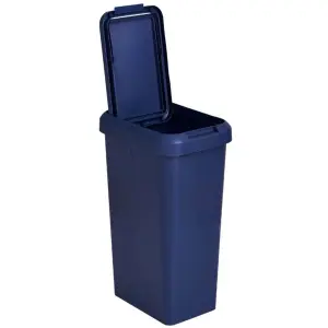 Kitchen Bin Touch and Lift Rectangle Swing Bin as a Kitchen Waste Rubbish Recycle Bin 45L - Navy Blue