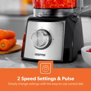 Geepas 12L Food Steamer & 1200W Compact Food Processor Combo Set