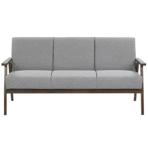 3 Seater Fabric Sofa Grey ASNES