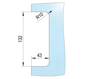 Centre lock US 20, flat bolt, brushed stainless steel