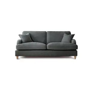 Sofas Express Tenby Charcoal Grey Tailored Pleat Manhattan 3 Seater Sofa