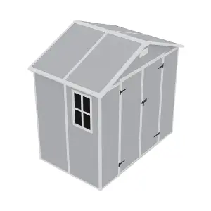 8x4ft Shed Apex Roof Garden PP Tool Shed Outdoor Patio Storage House