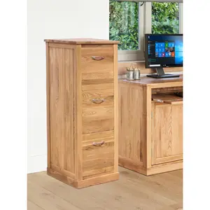 Oscar 49cm Wide 3 -Drawer Solid Wood File Cabinet