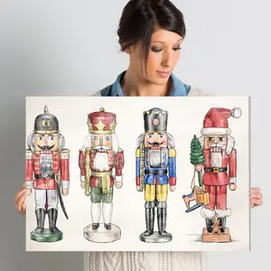 Nutcrackers - Wrapped Canvas Painting 76.2cm H x 114.3cm W x 3.81cm D