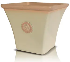 Primrose Terracotta Flared Square Tuscan Planter in Light Pistachio 44cm