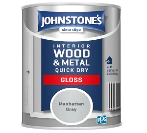 Johnstone's Quick Dry Gloss Manhattan Grey 750ml