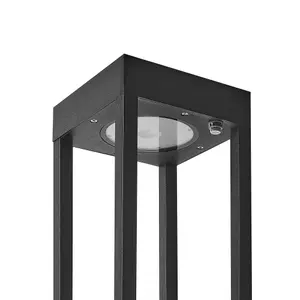 Solar Outdoor LED Bollard Lamp Black SELWAY