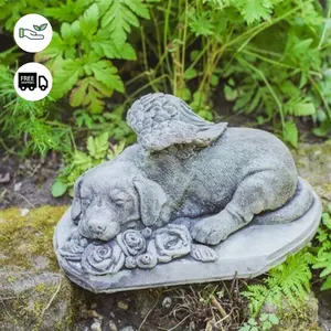 Dog Stone Pet Memorial Garden Ornament