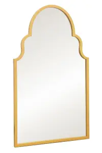 MirrorOutlet - The Arcus - Gold Metal Framed Arched Garden Wall Mirror 41"x 24" (104 x 61 cm)