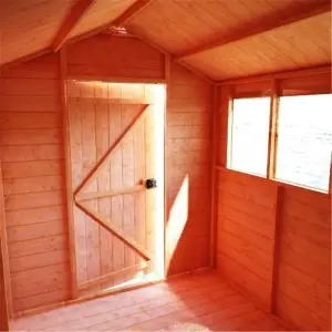 4 x 4 (1.21m x 1.21m) Wooden Tongue & Groove APEX Shed With 2 Windows & Single Door (12mm T&G Floor & Roof) (4ft x 4ft) (4x4)