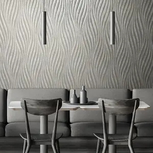 Galerie The New Design Book Grey Sheen Wave Ribbons Wallpaper Roll