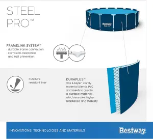 Bestway Steel Pro Round Paddling Pool 12' x 30"