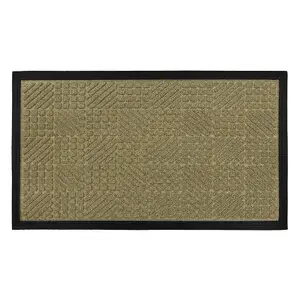 JVL Firth Tile Rubber Door Mat, 40x70cm, Beige