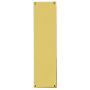 Flat 1.5mm Door Finger Plate 304 x 77mm Polished Brass Protective Push Plate