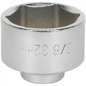 32mm Low Profile Oil Filter Socket for 3/8" Drive - Durable Steel Tool