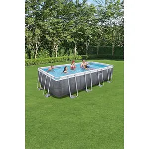 Bestway 18ft x 9ft x 48in Power Steel Rectangle Pool Set