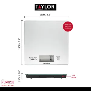 Taylor Pro Touchless TARE Compact Digital Scale 5Kg (11lbs / 5 litres)