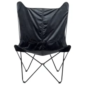 Beliani Retro Armchair NYBRO Velvet Black