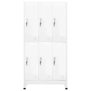 Berkfield Locker Cabinet with 6 Compartments Steel 90x45x180 cm Grey