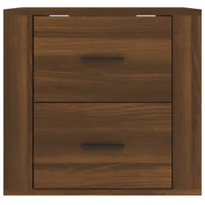 Berkfield Wall-mounted Bedside Cabinet Brown Oak 50x36x47 cm