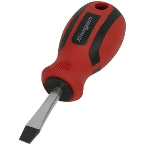 Premium Slotted Screwdriver 6 x 38mm with Soft Grip Handle and Chrome Vanadium Shaft