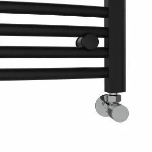 Rinse Modern Bathroom Heated Towel Rail Ladder Radiator 1400x500mm Curved for Bathroom Kitchen Black