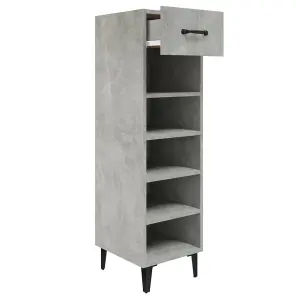 Berkfield Shoe Cabinet Concrete Grey 30x35x105 cm Engineered Wood