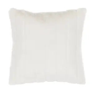 Set of 2 Cushions PUMILA Faux Fur 45 x 45 cm Solid White