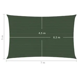 Berkfield Sunshade Sail 160 g/m2 Dark Green 5x7 m HDPE