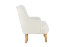 White Boucle Arm Chair Birlea Padstow Easy Chair Fabric Accent