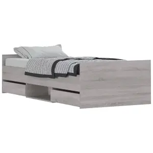 Berkfield Bed Frame with Headboard and Footboard Grey Sonoma 90x190 cm