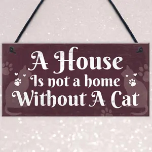 Red Ocean Funny Cat Quote Signs For Home Hanging Plaque Shabby Chic Cat House Friendship Gift