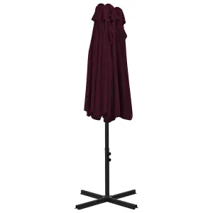 Berkfield Outdoor Parasol with Aluminium Pole 460x270 cm Bordeaux Red