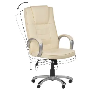 Massage Chair Faux Leather Cream GRANDEUR