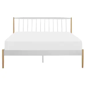 Metal EU King Size Bed White MAURS