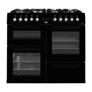 Beko KDVF100K Freestanding Electric Range cooker with Gas Hob - Black