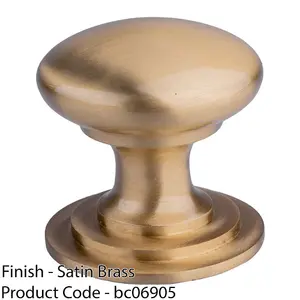 Victorian Tiered Door Knob - 42mm Satin Brass Cabinet Pull Handle Round Rose