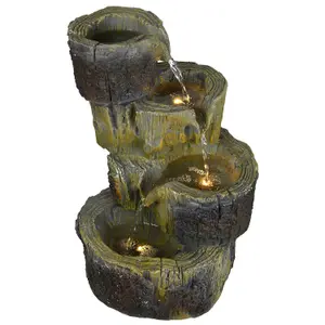 Certikin Heissner Tree Stump Cascade Water Feature with Pump + Lights 016585-00