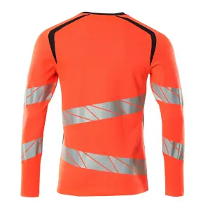 Mascot Accelerate Safe Modern Fit Long-Sleeved T-shirt (Hi-Vis Red/Dark Navy)  (XXXXX Large)