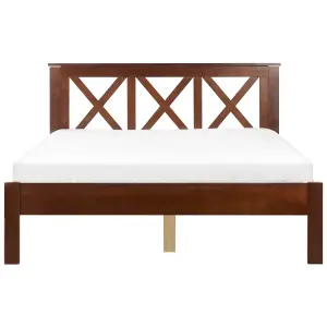 Wooden EU Double Size Bed Dark TANNAY