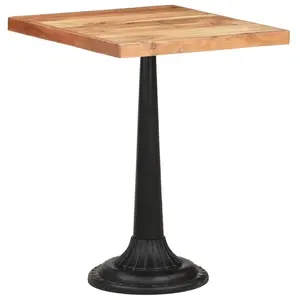 Akridge Solid Wood Top Metal Base Dining Table