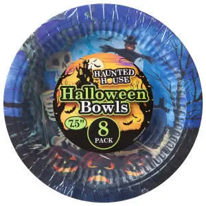 Halloween Paper Bowls Graveyard 7.5 inch Paper Bowls Halloween Party (8 Pack)